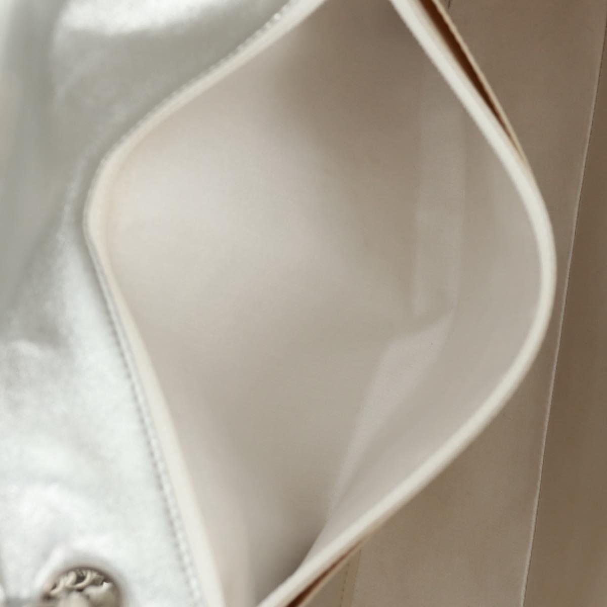 CHANEL New Travel line Choco Bar 25 Chain Bag Nylon Silver CC Auth 165427V