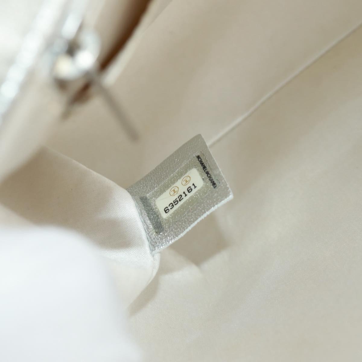 CHANEL New Travel line Choco Bar 25 Chain Bag Nylon Silver CC Auth 165427V