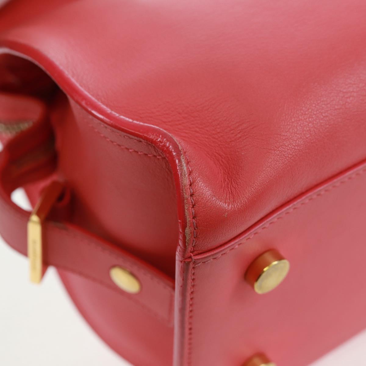SAINT LAURENT Baby Cabas Hand Bag Leather 2way Gold Pink Auth 165430SAV
