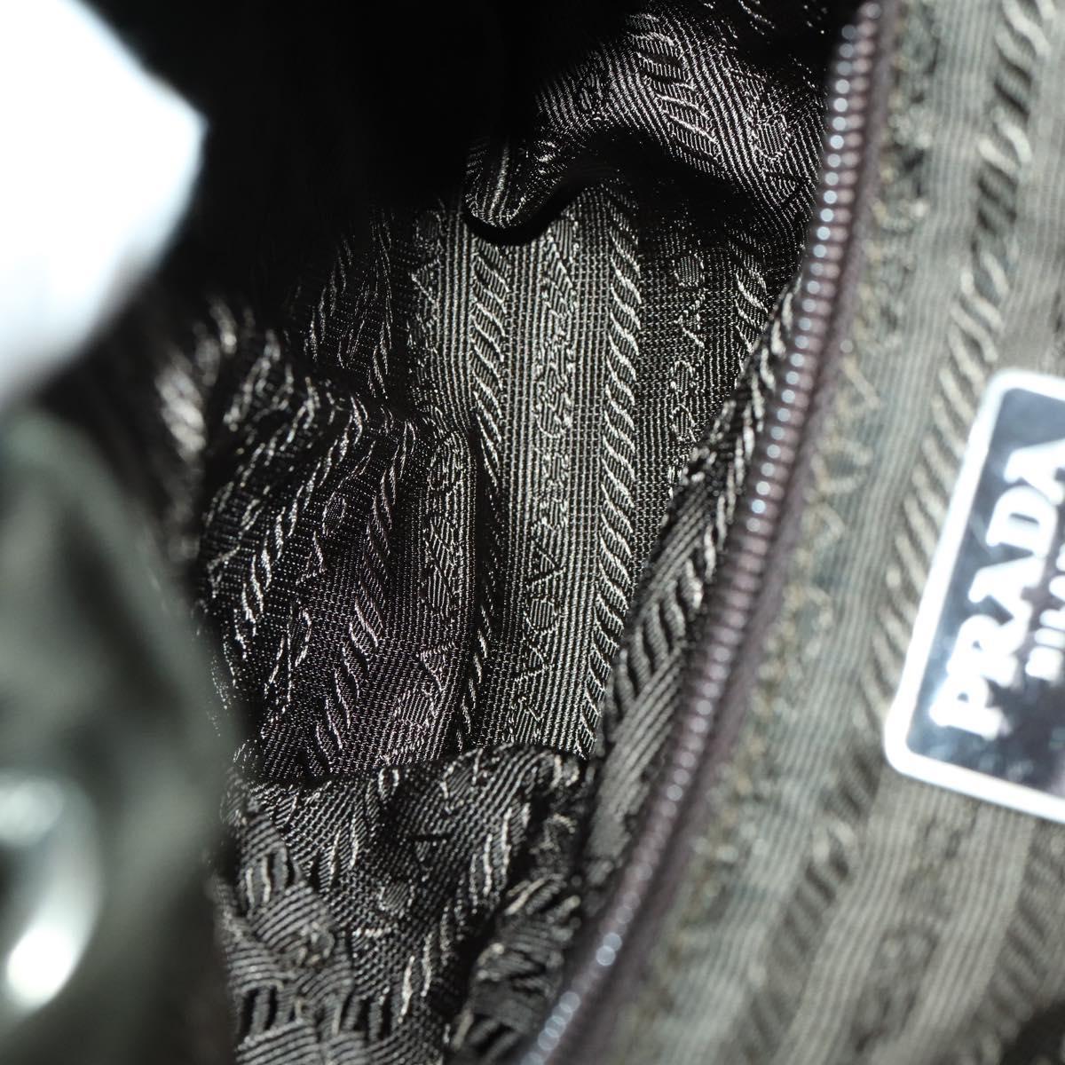 PRADA Backpack Nylon Khaki Silver Auth 165432