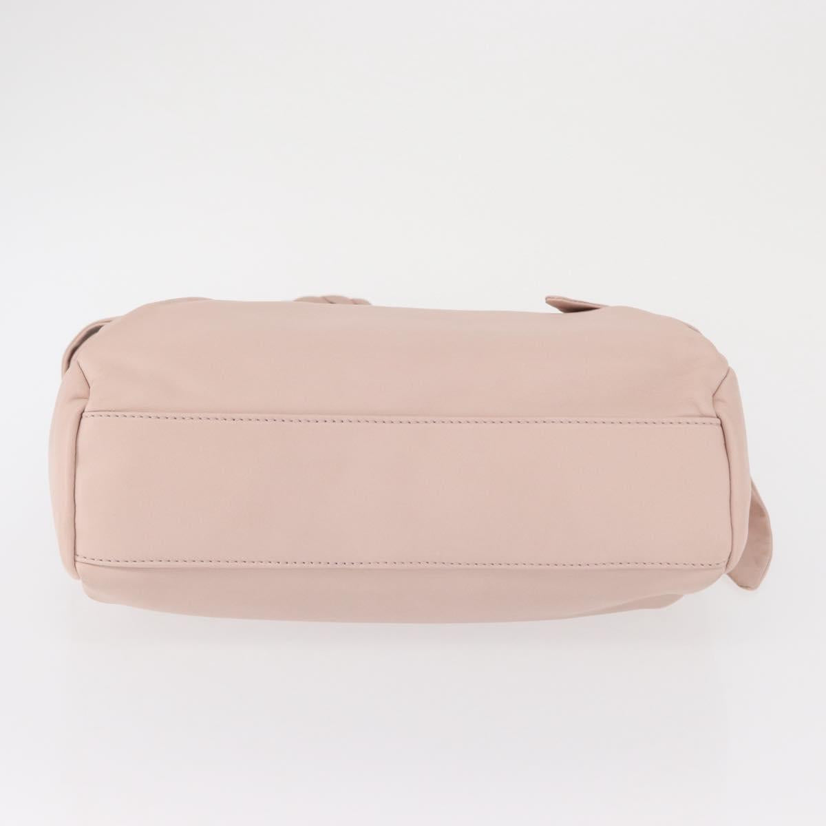 Salvatore Ferragamo Vala Ribbon Shoulder Bag Leather Pink Gold Auth 165457