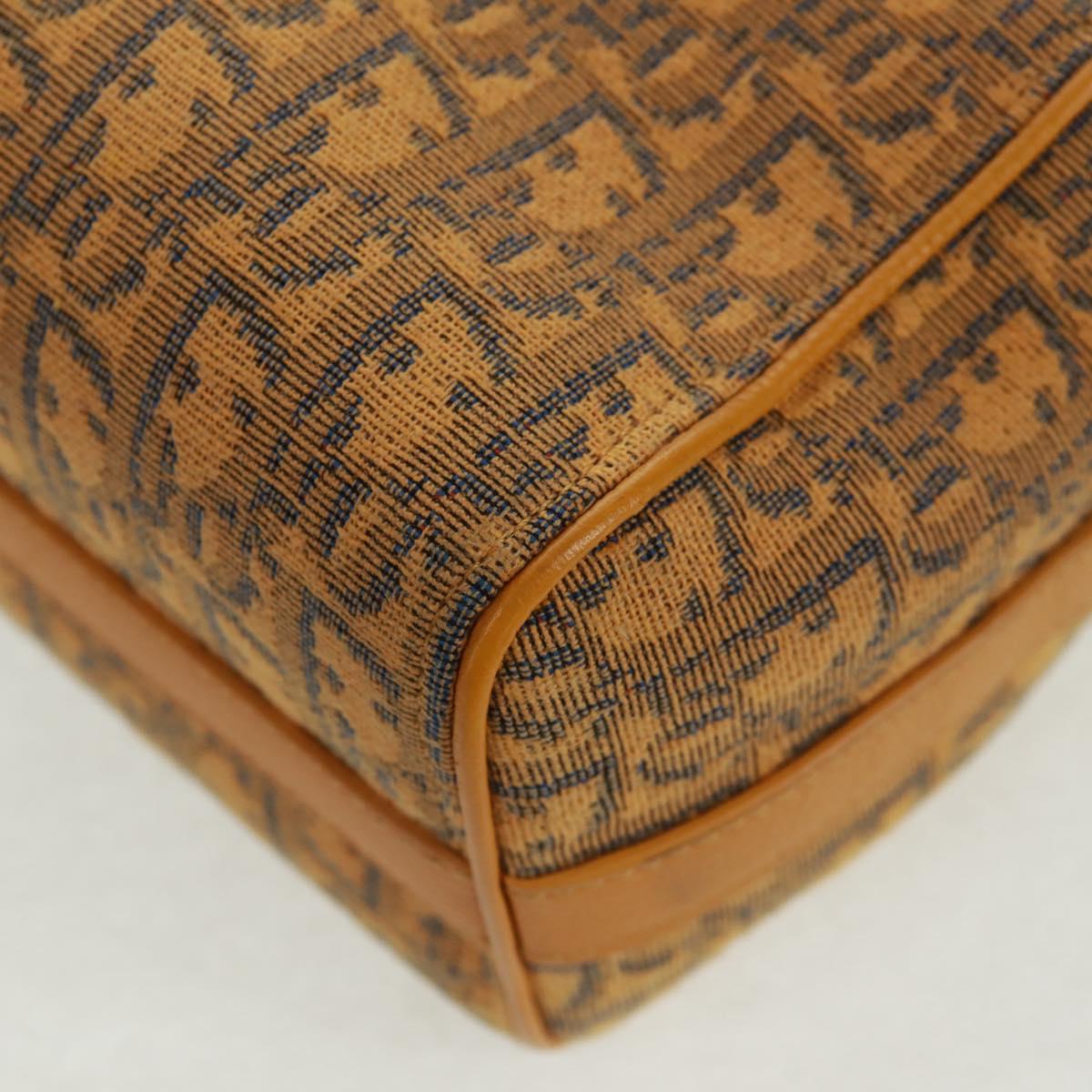 Christian Dior Trotter Canvas Saddle Oblique Dior Lanco Bag Yellow Auth 165473M