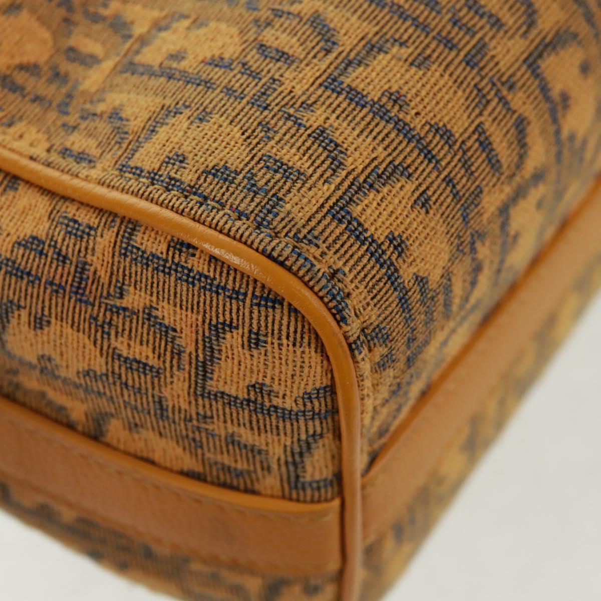 Christian Dior Trotter Canvas Saddle Oblique Dior Lanco Bag Yellow Auth 165473M