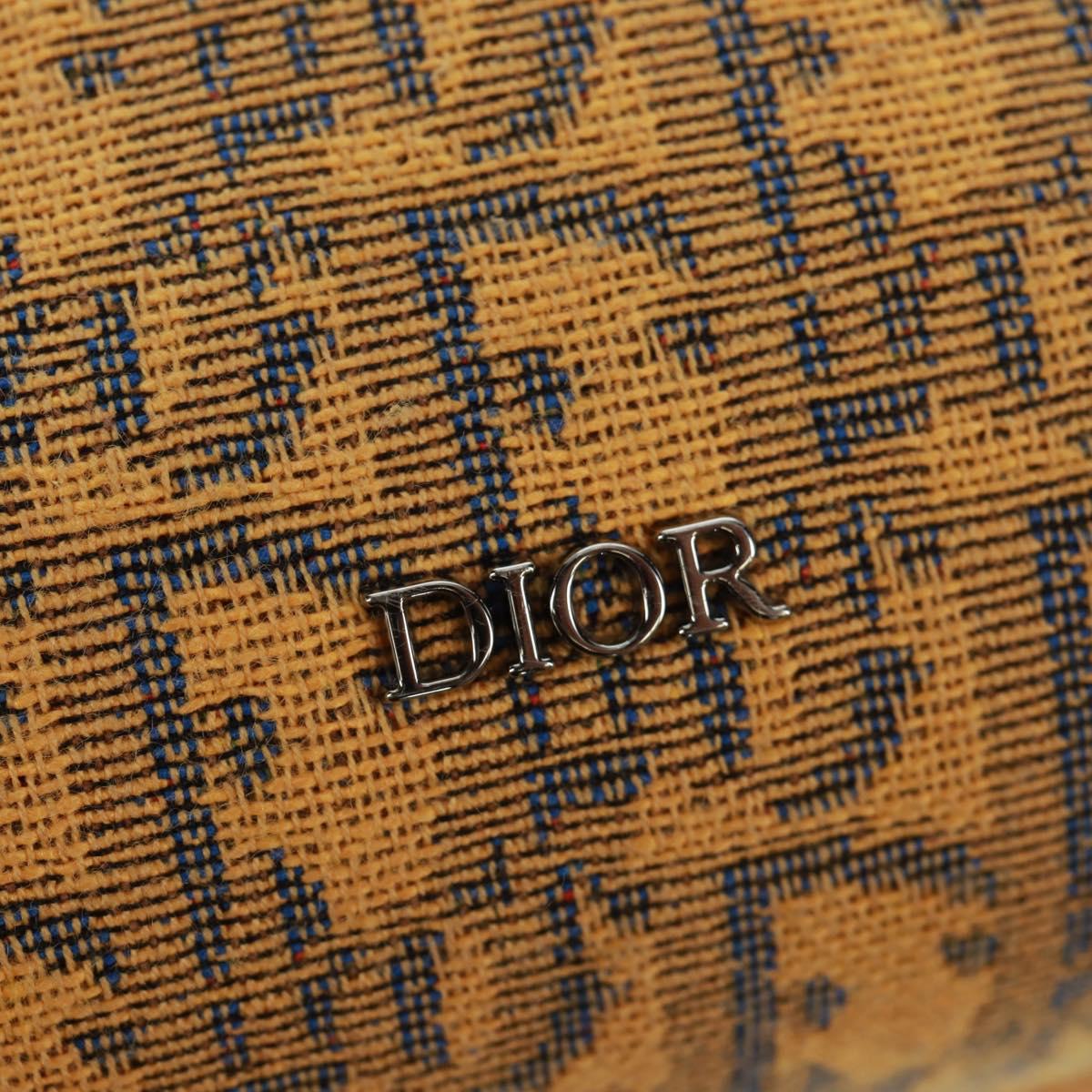 Christian Dior Trotter Canvas Saddle Oblique Dior Lanco Bag Yellow Auth 165473M