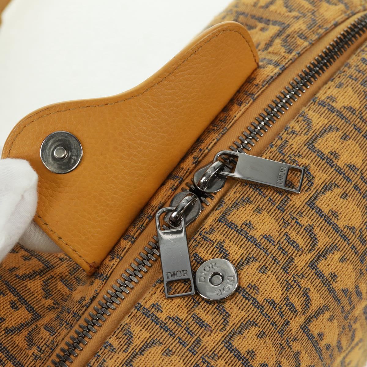 Christian Dior Trotter Canvas Saddle Oblique Dior Lanco Bag Yellow Auth 165473M