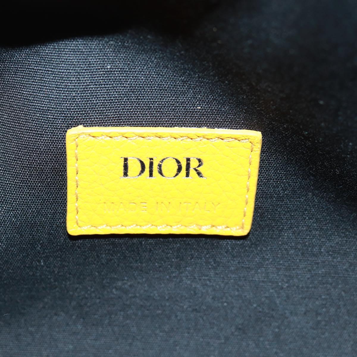 Christian Dior Trotter Canvas Saddle Oblique Dior Lanco Bag Yellow Auth 165473M