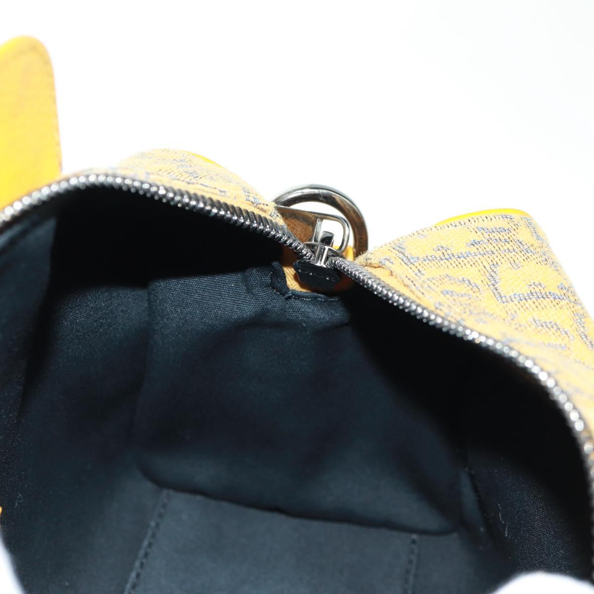 Christian Dior Trotter Canvas Saddle Oblique Dior Lanco Bag Yellow Auth 165473M