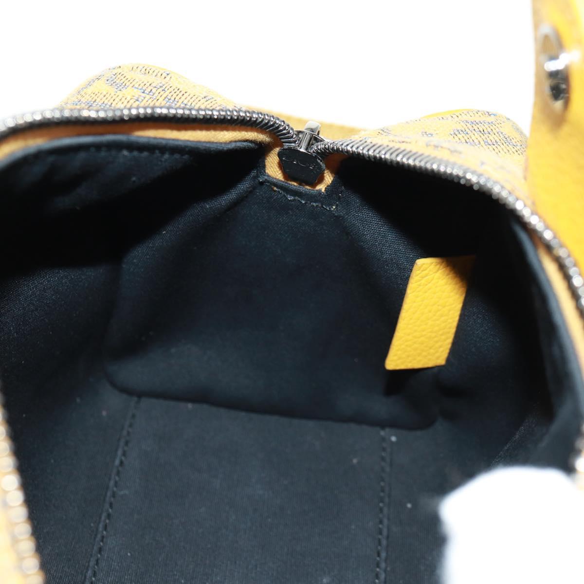 Christian Dior Trotter Canvas Saddle Oblique Dior Lanco Bag Yellow Auth 165473M