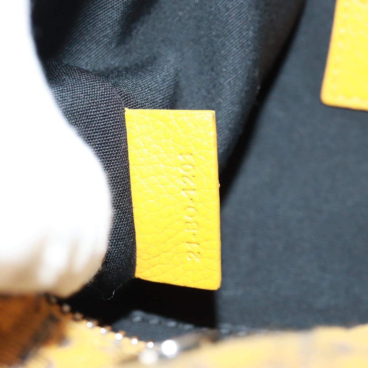 Christian Dior Trotter Canvas Saddle Oblique Dior Lanco Bag Yellow Auth 165473M