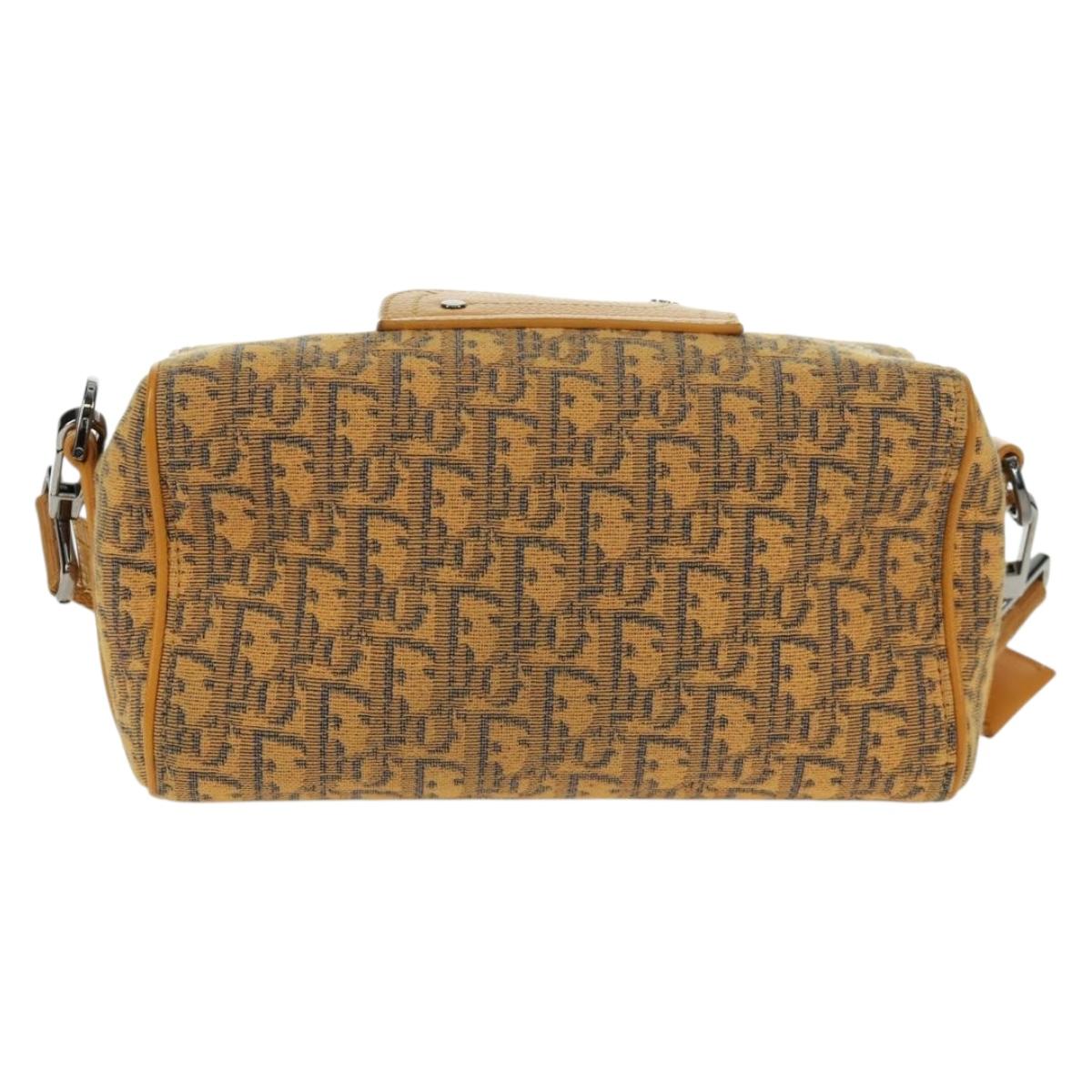 Christian Dior Trotter Canvas Saddle Oblique Dior Lanco Bag Yellow Auth 165473M