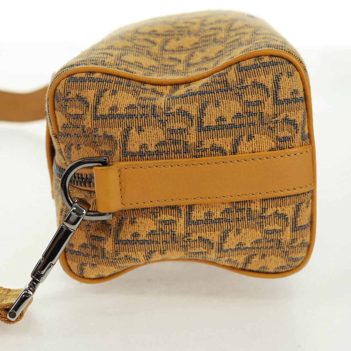 Christian Dior Trotter Canvas Saddle Oblique Dior Lanco Bag Yellow Auth 165473M