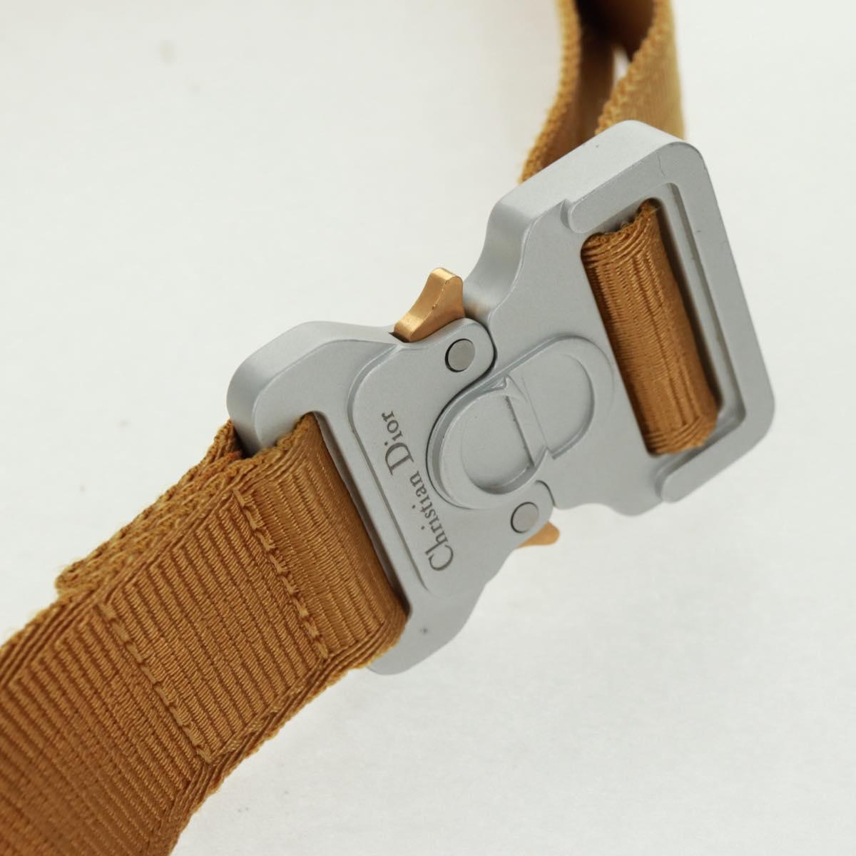 Christian Dior Trotter Canvas Saddle Oblique Dior Lanco Bag Yellow Auth 165473M