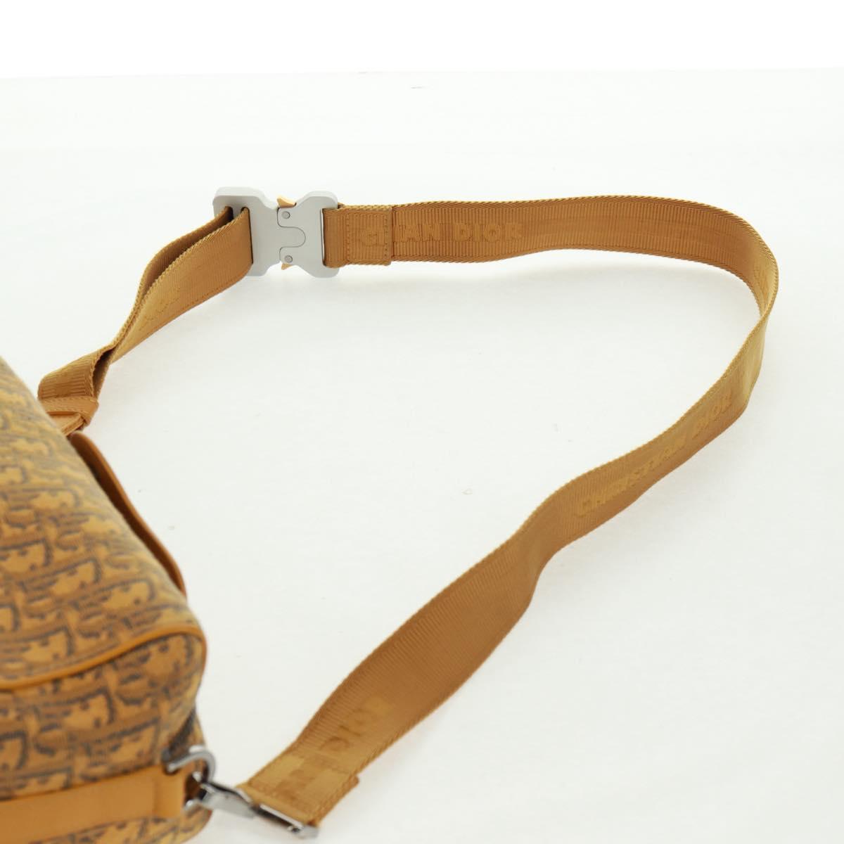 Christian Dior Trotter Canvas Saddle Oblique Dior Lanco Bag Yellow Auth 165473SAM