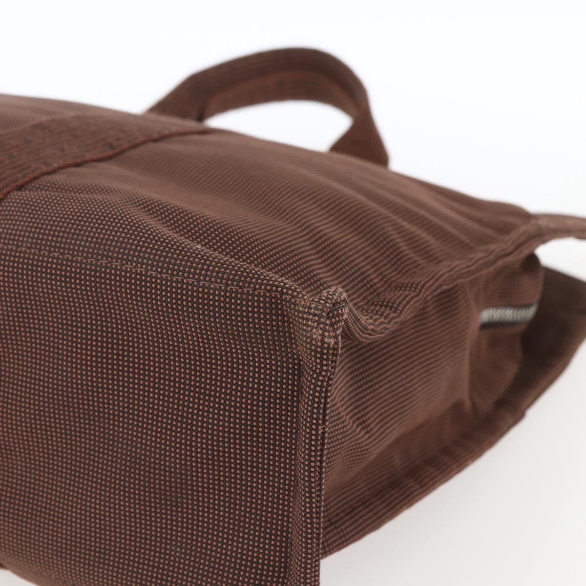 HERMES Her Line Tote MM Tote Bag Canvas Brown Auth 165475