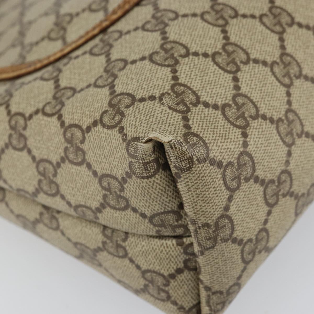 GUCCI GG Supreme Web Sherry Line Tote Bag PVC Beige Gold 89 02 003 Auth 165476