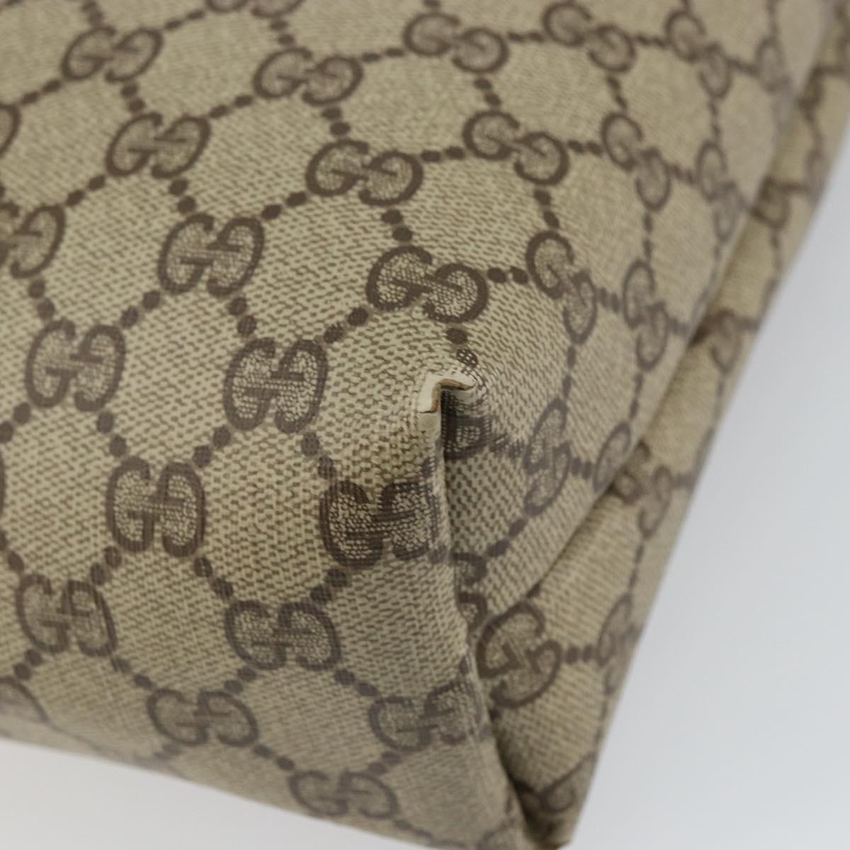 GUCCI GG Supreme Web Sherry Line Tote Bag PVC Beige Gold 89 02 003 Auth 165476