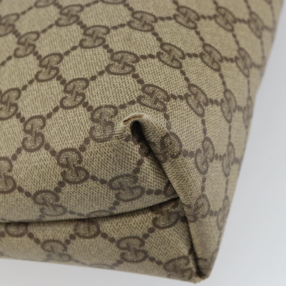 GUCCI GG Supreme Web Sherry Line Tote Bag PVC Beige Gold 89 02 003 Auth 165476