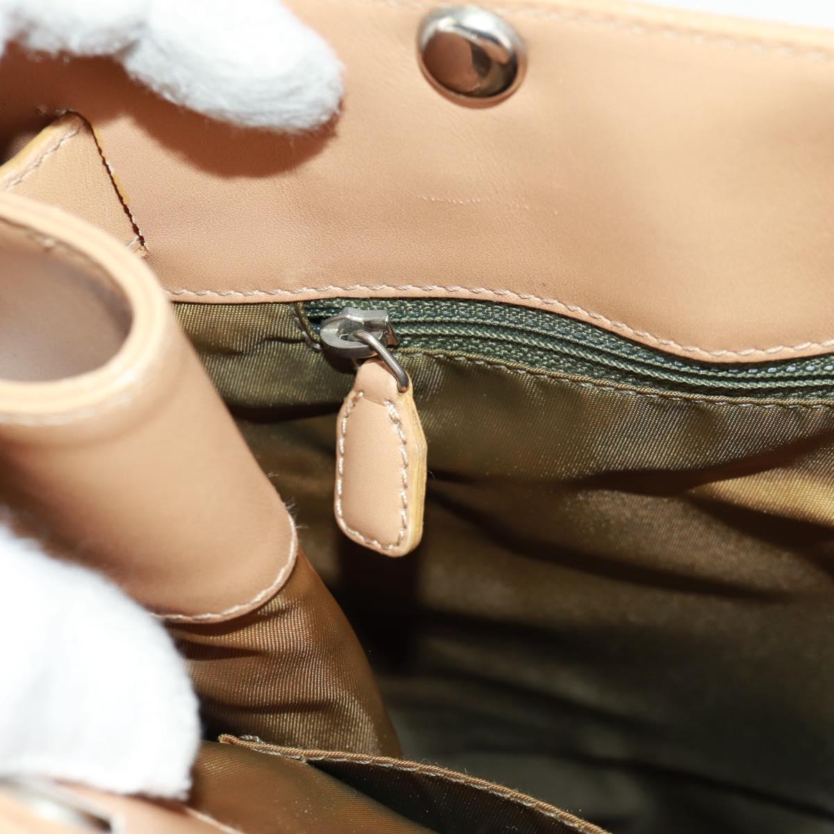 Christian Dior Trotter Canvas Tote Bag Green Silver Auth 165477V