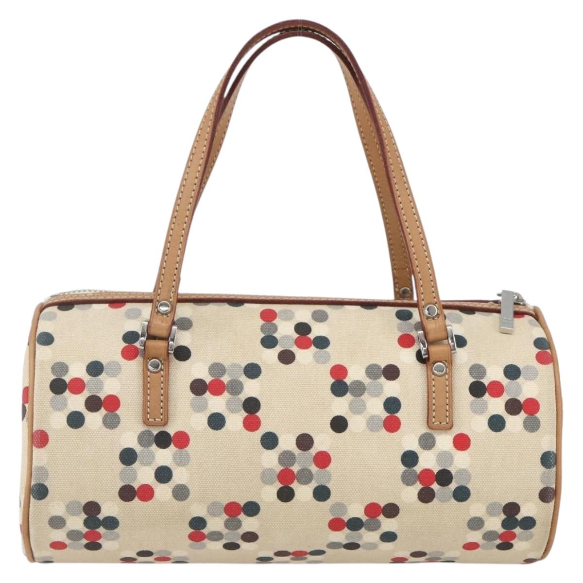 BURBERRY Blue Label Hand Bag Canvas Multicolor Silver Auth 165482