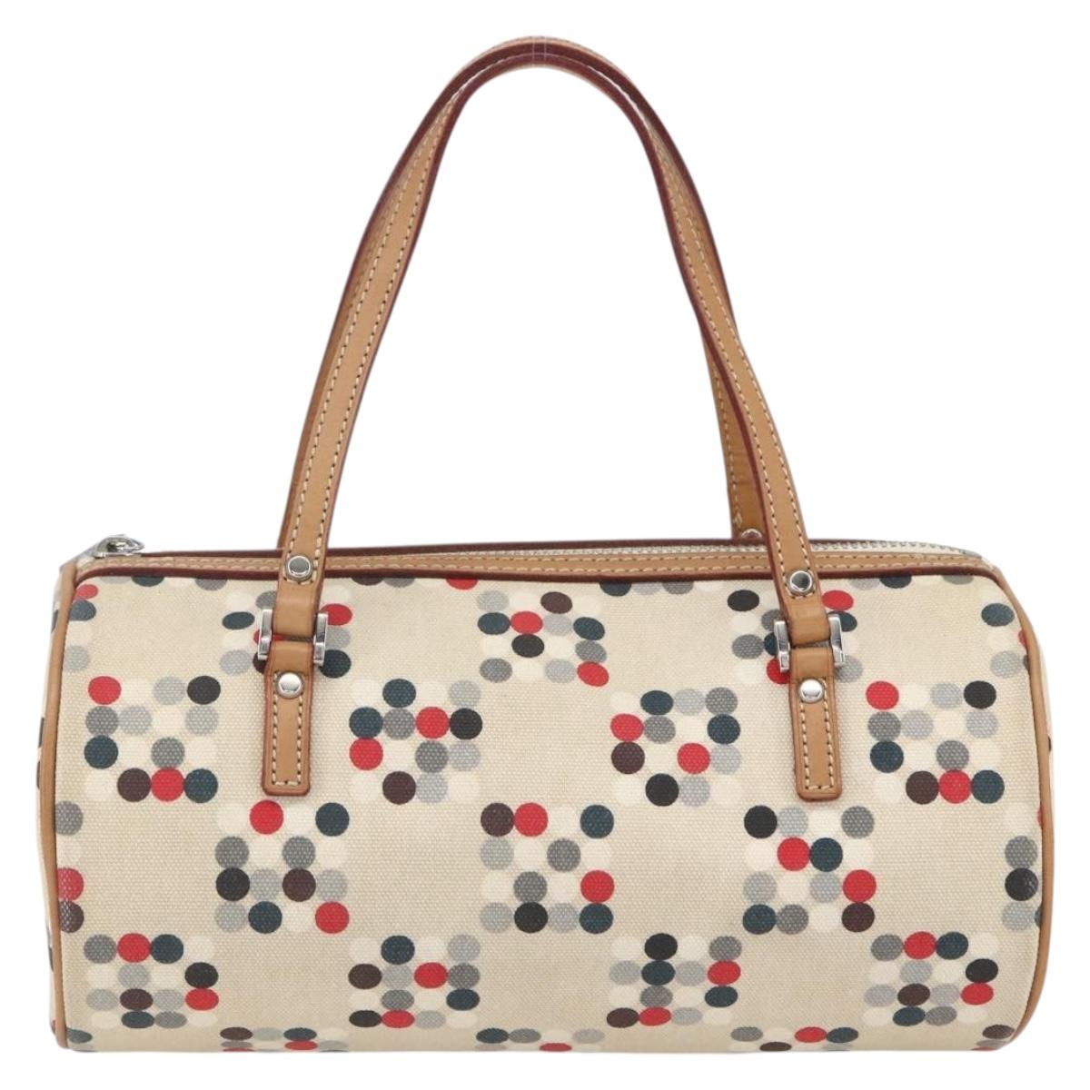 BURBERRY Blue Label Hand Bag Canvas Multicolor Silver Auth 165482