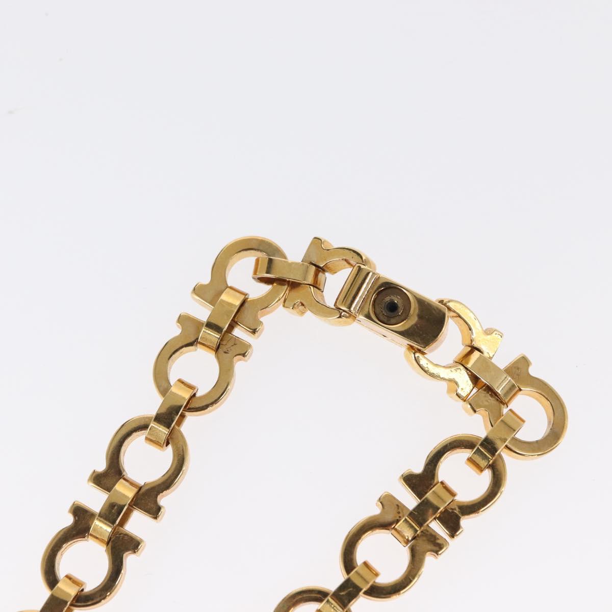 Salvatore Ferragamo Gancini Necklace metal Gold Tone Auth 165483