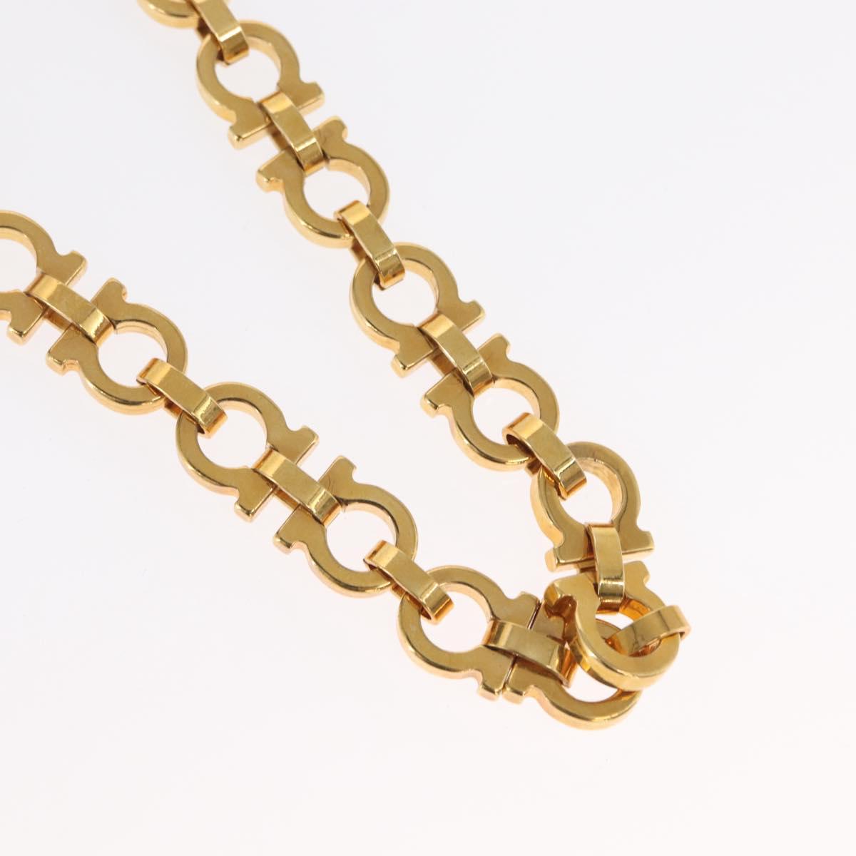 Salvatore Ferragamo Gancini Necklace metal Gold Tone Auth 165483