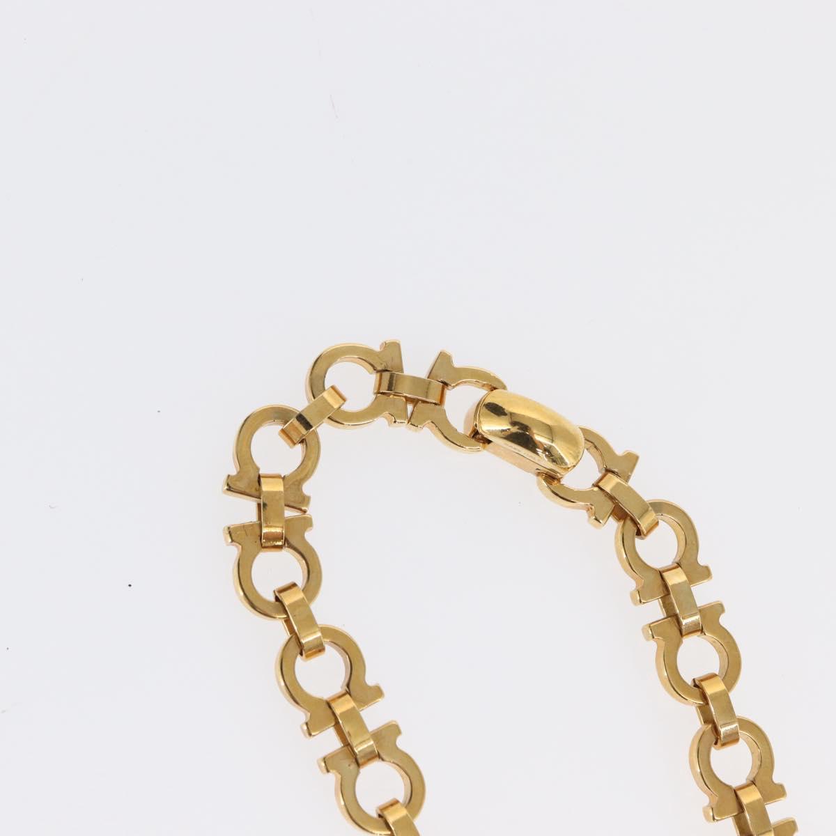 Salvatore Ferragamo Gancini Necklace metal Gold Tone Auth 165483