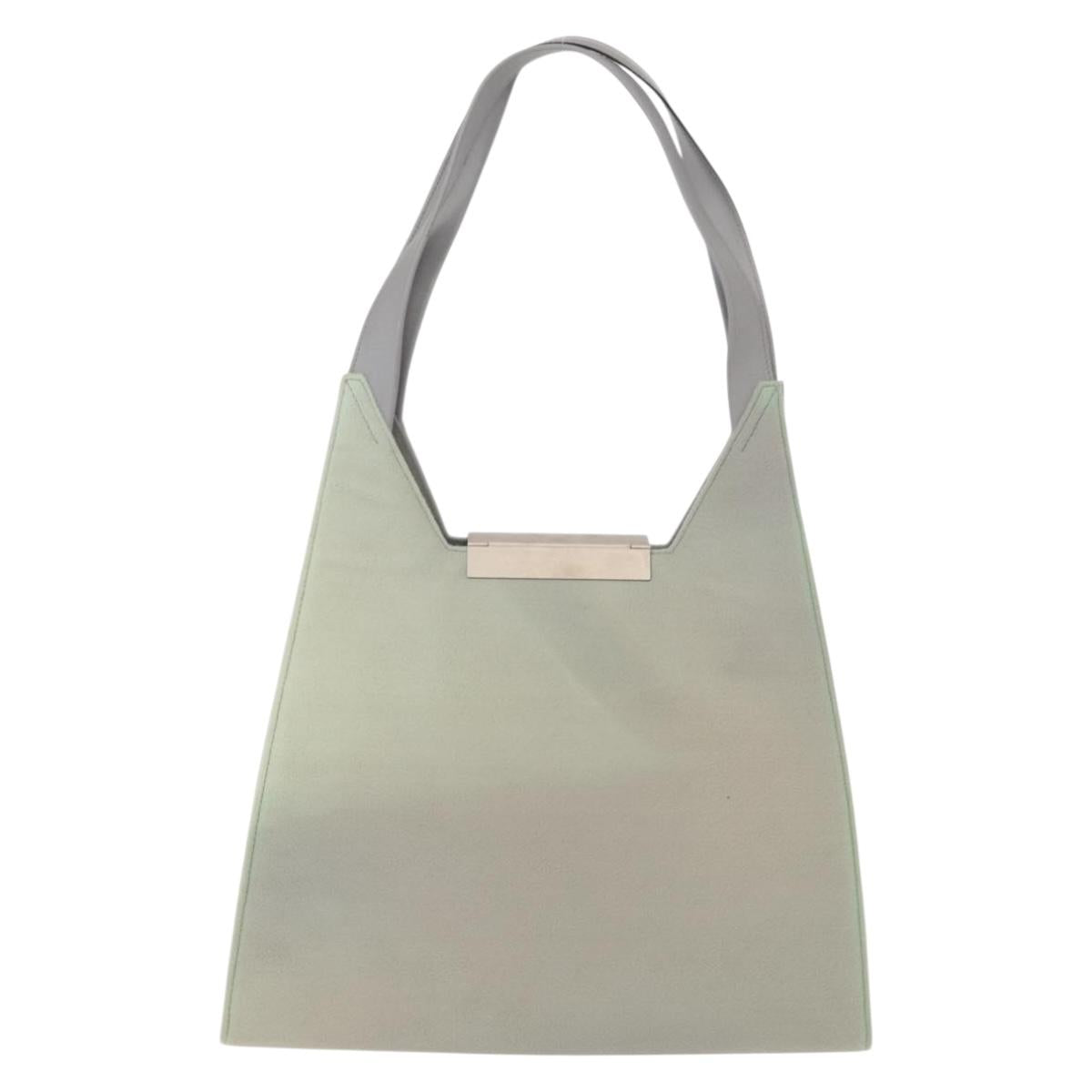 Salvatore Ferragamo Gancini Shoulder Bag Suede Gray Silver Auth 165484