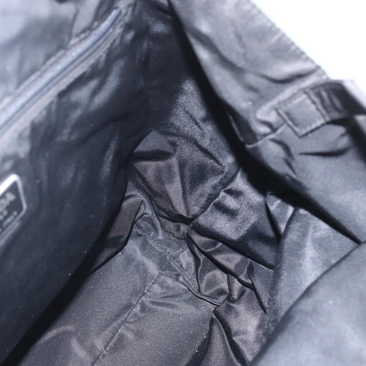 PRADA Hand Bag Nylon Green Silver Auth 165487