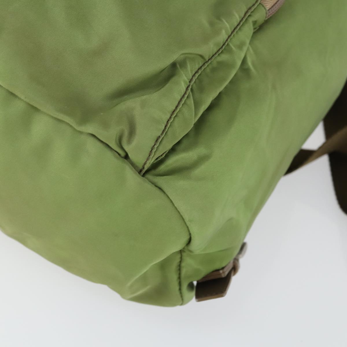 PRADA Backpack Nylon Green Silver Auth 165488