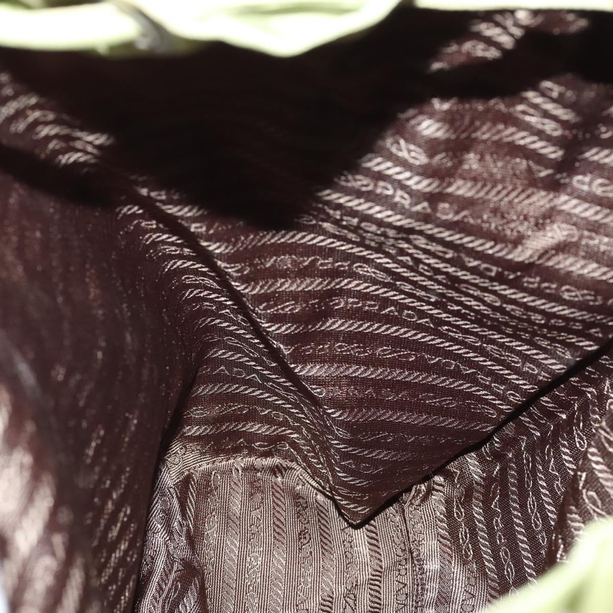 PRADA Backpack Nylon Green Silver Auth 165488