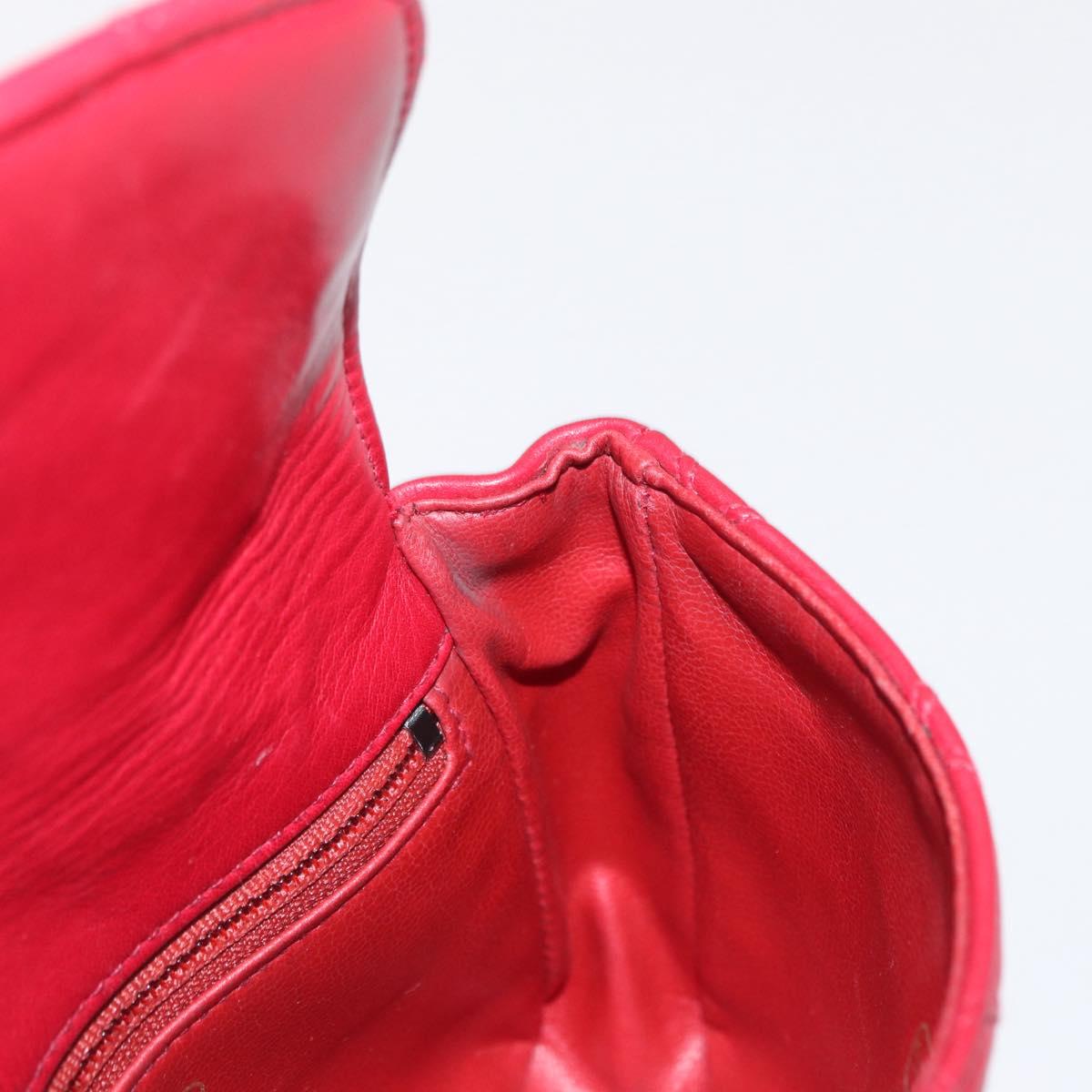 CHANEL Bicolore Waist bag Lamb Skin Red Gold CC Auth 165492