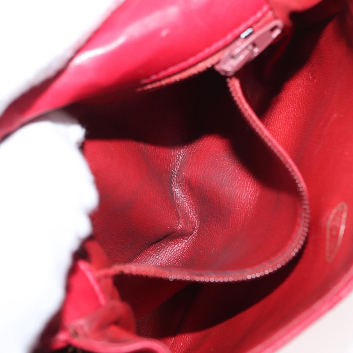 CHANEL Bicolore Waist bag Lamb Skin Red Gold CC Auth 165492