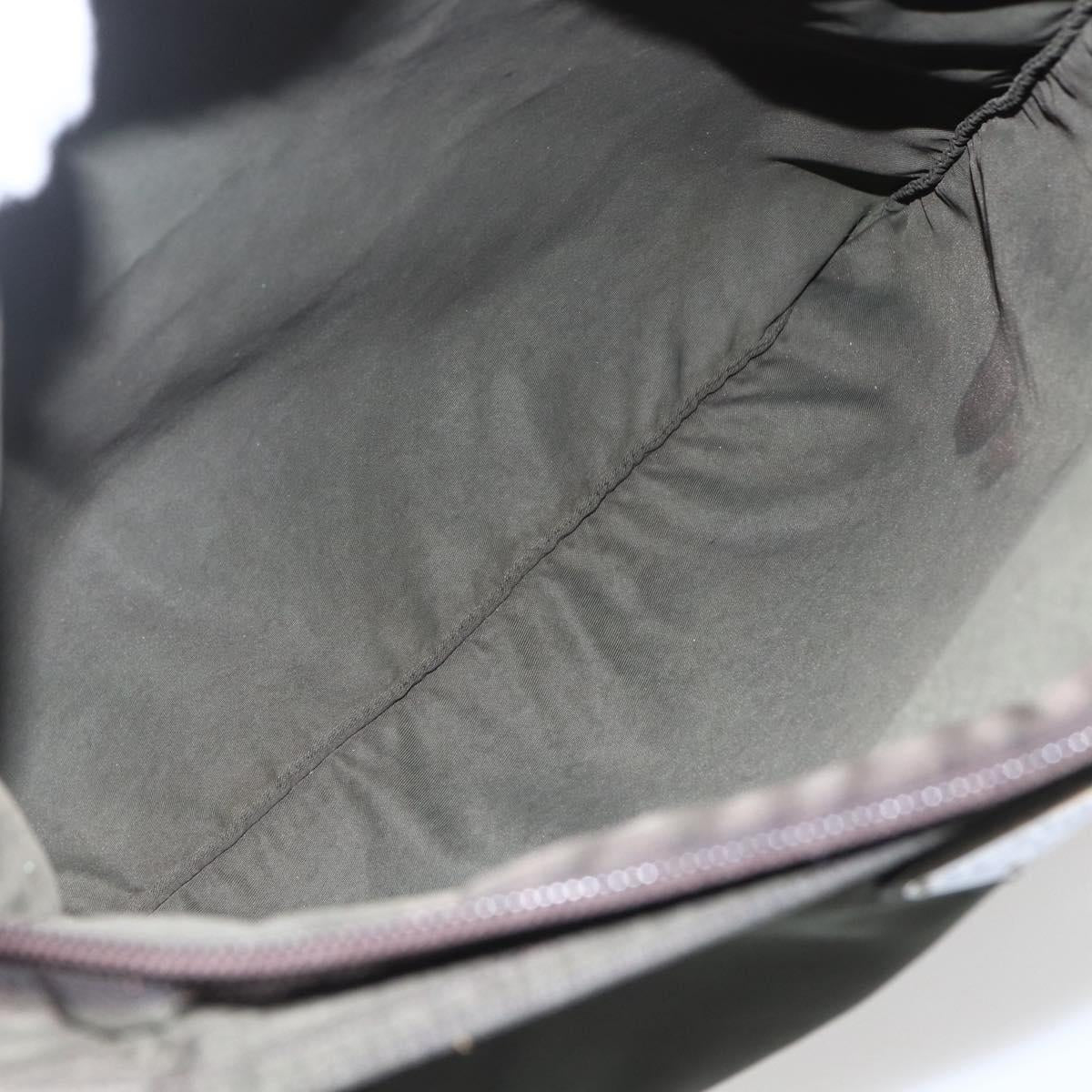PRADA Shoulder Bag Nylon Khaki Silver Auth 165495