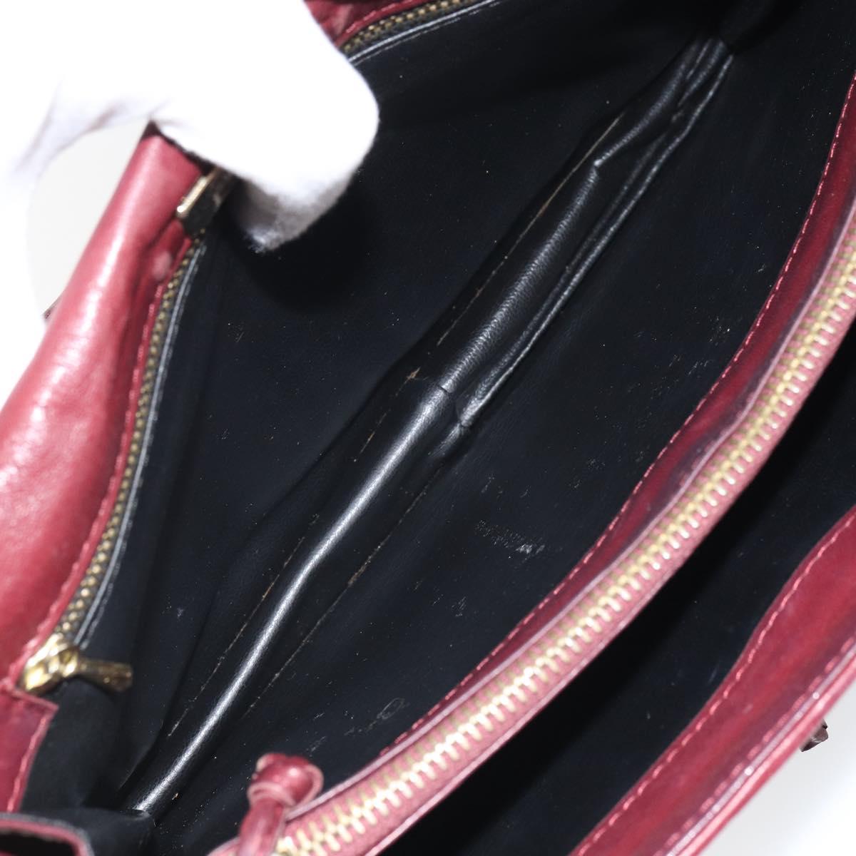 BOTTEGA VENETA INTRECCIATO Clutch Bag Leather Bordeaux Auth 165509