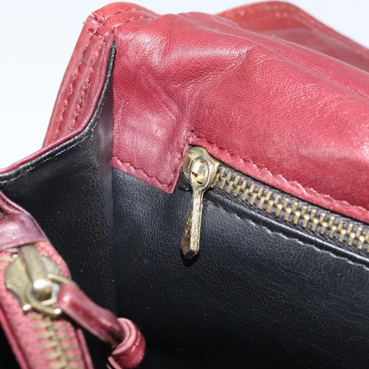 BOTTEGA VENETA INTRECCIATO Clutch Bag Leather Bordeaux Auth 165509