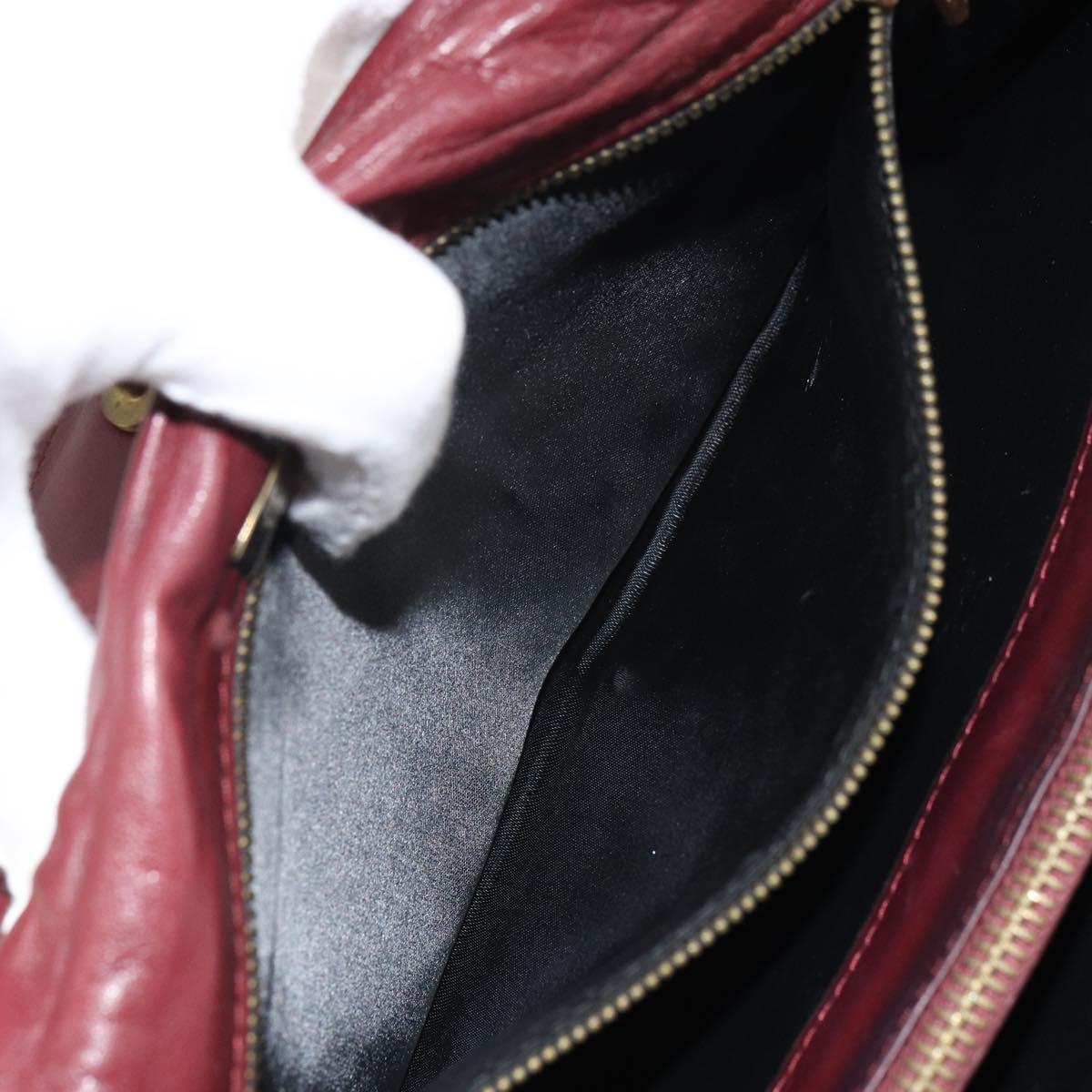 BOTTEGA VENETA INTRECCIATO Clutch Bag Leather Bordeaux Auth 165509