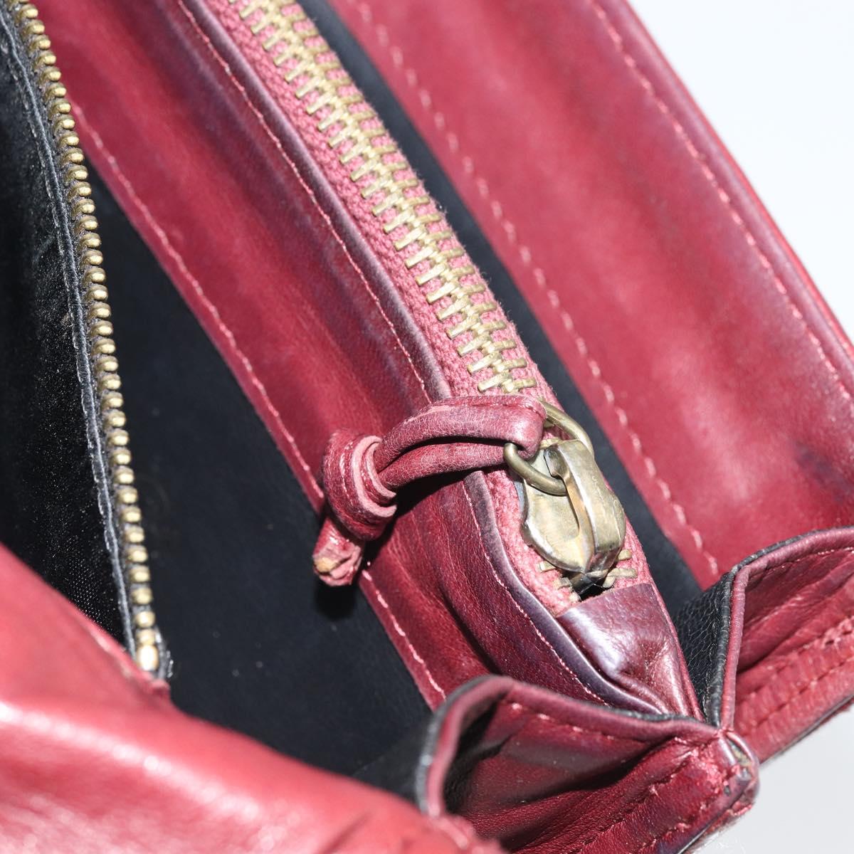 BOTTEGA VENETA INTRECCIATO Clutch Bag Leather Bordeaux Auth 165509