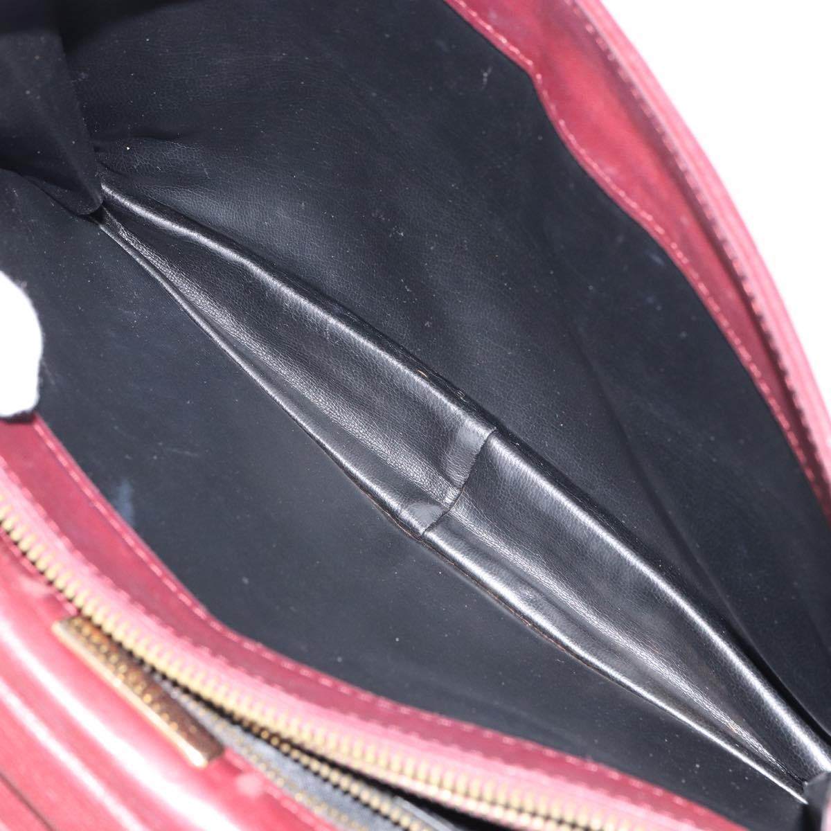 BOTTEGA VENETA INTRECCIATO Clutch Bag Leather Bordeaux Auth 165509