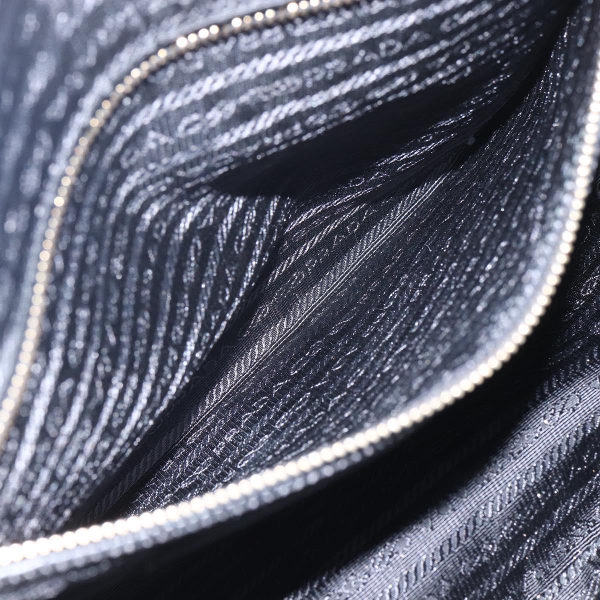 PRADA Chain Shoulder Bag Nylon Blue Gold Auth 165511