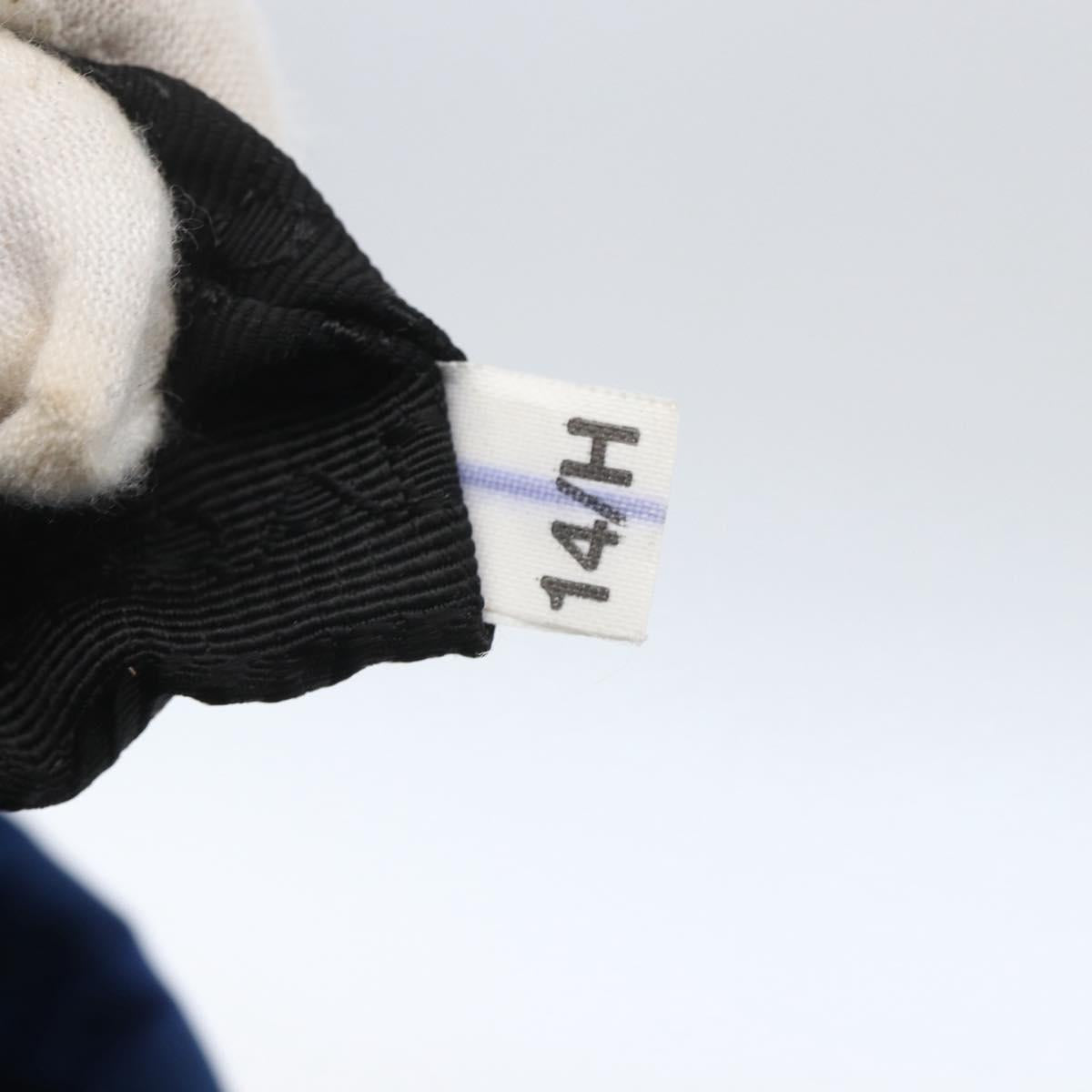 PRADA Chain Shoulder Bag Nylon Blue Gold Auth 165511