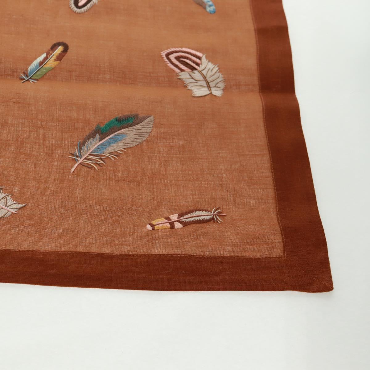 HERMES Place Mat Canvas Brown Auth 165512A