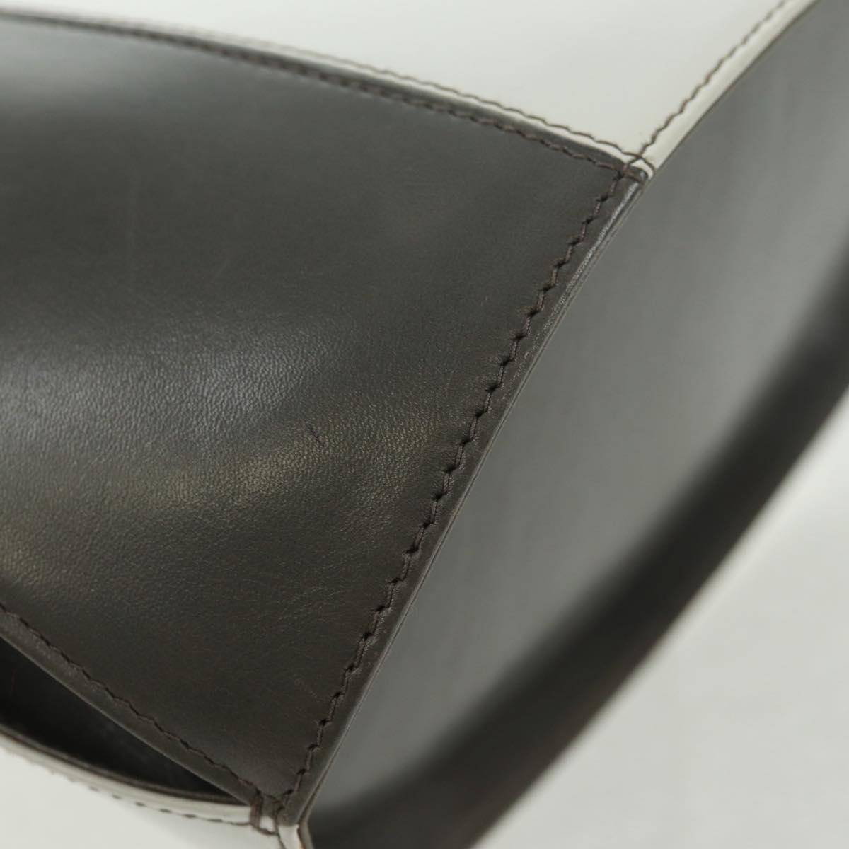 Salvatore Ferragamo Shoulder Bag Leather Gray Gold Auth 165516V