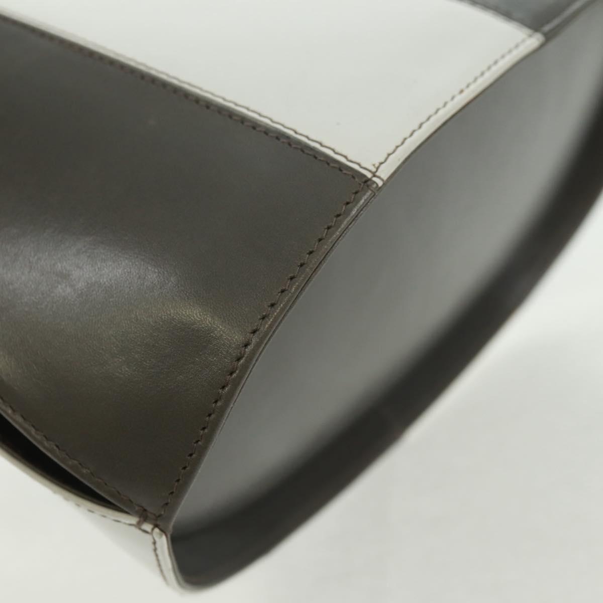 Salvatore Ferragamo Shoulder Bag Leather Gray Gold Auth 165516V