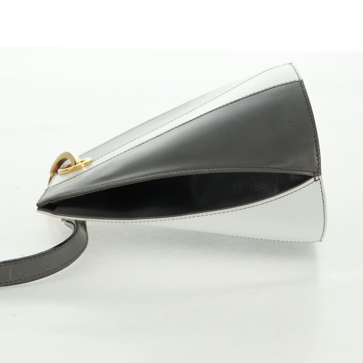 Salvatore Ferragamo Shoulder Bag Leather Gray Gold Auth 165516V