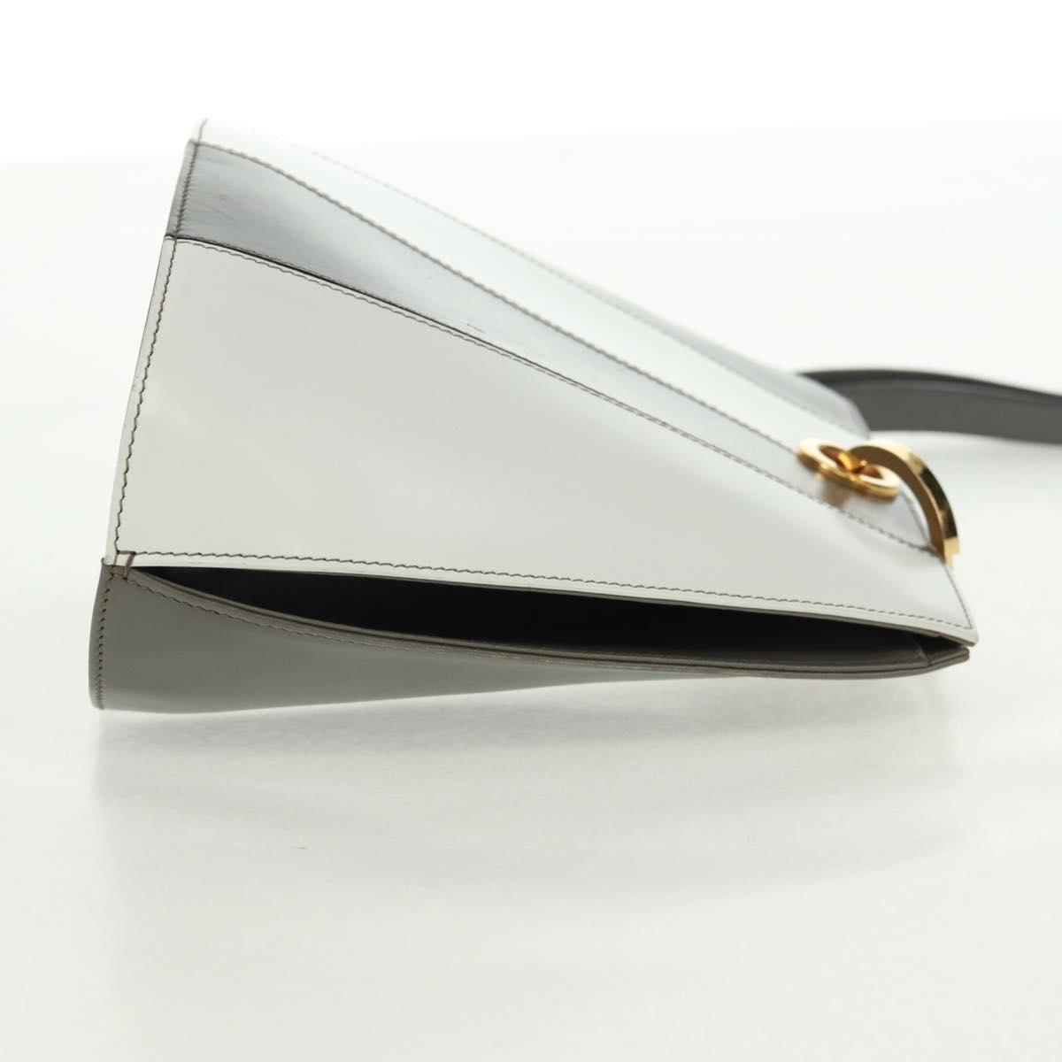 Salvatore Ferragamo Shoulder Bag Leather Gray Gold Auth 165516V