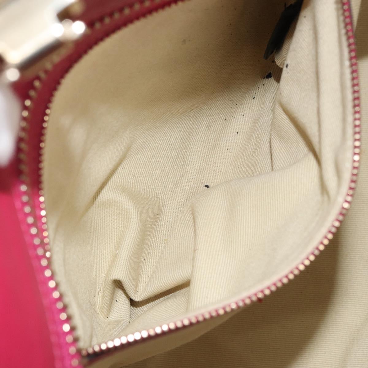 VALENTINO Rock Studs Hand Bag Leather 2way Pink Gold Auth 165535