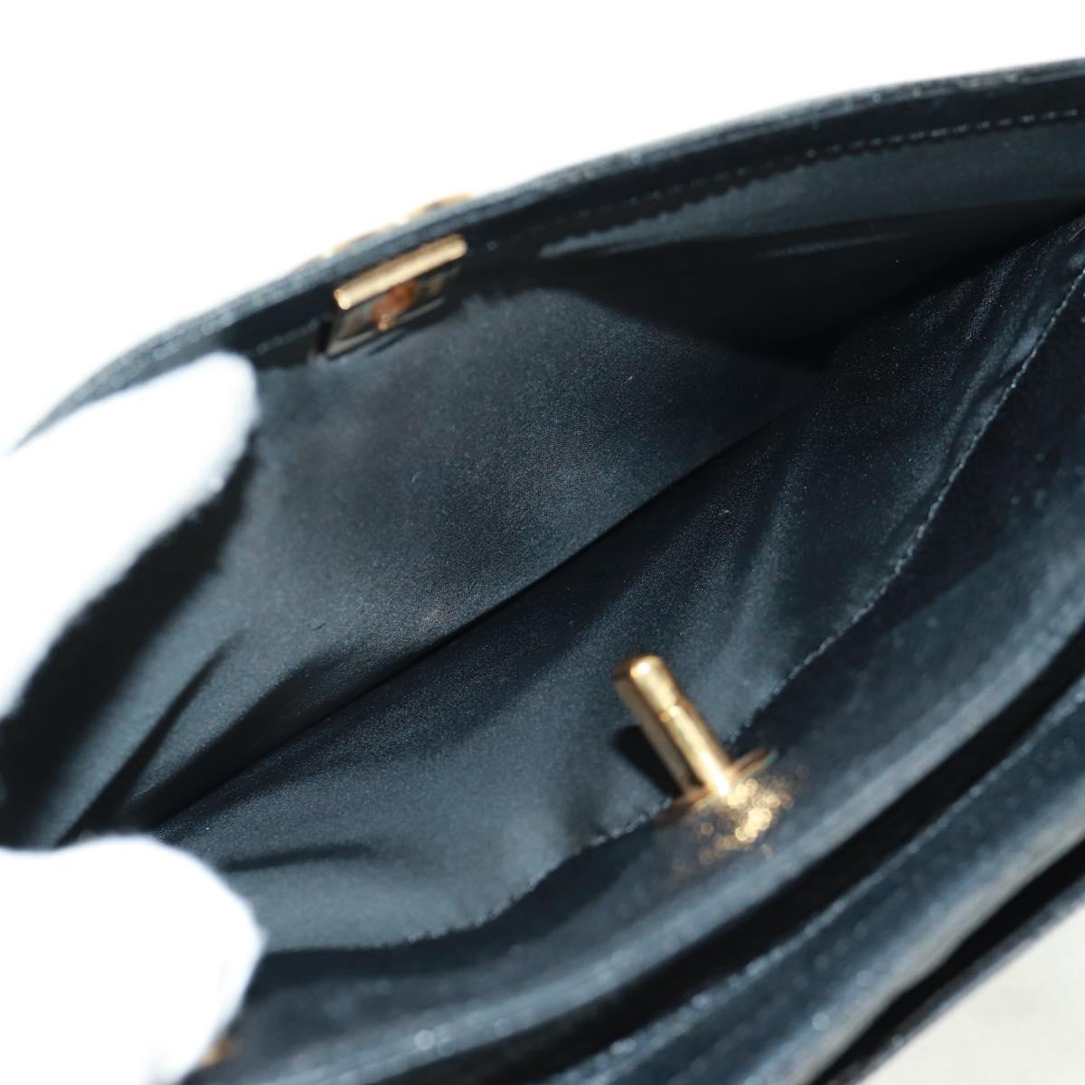 CHANEL Chain Shoulder Bag Caviar Skin Black Gold CC Auth 165539V