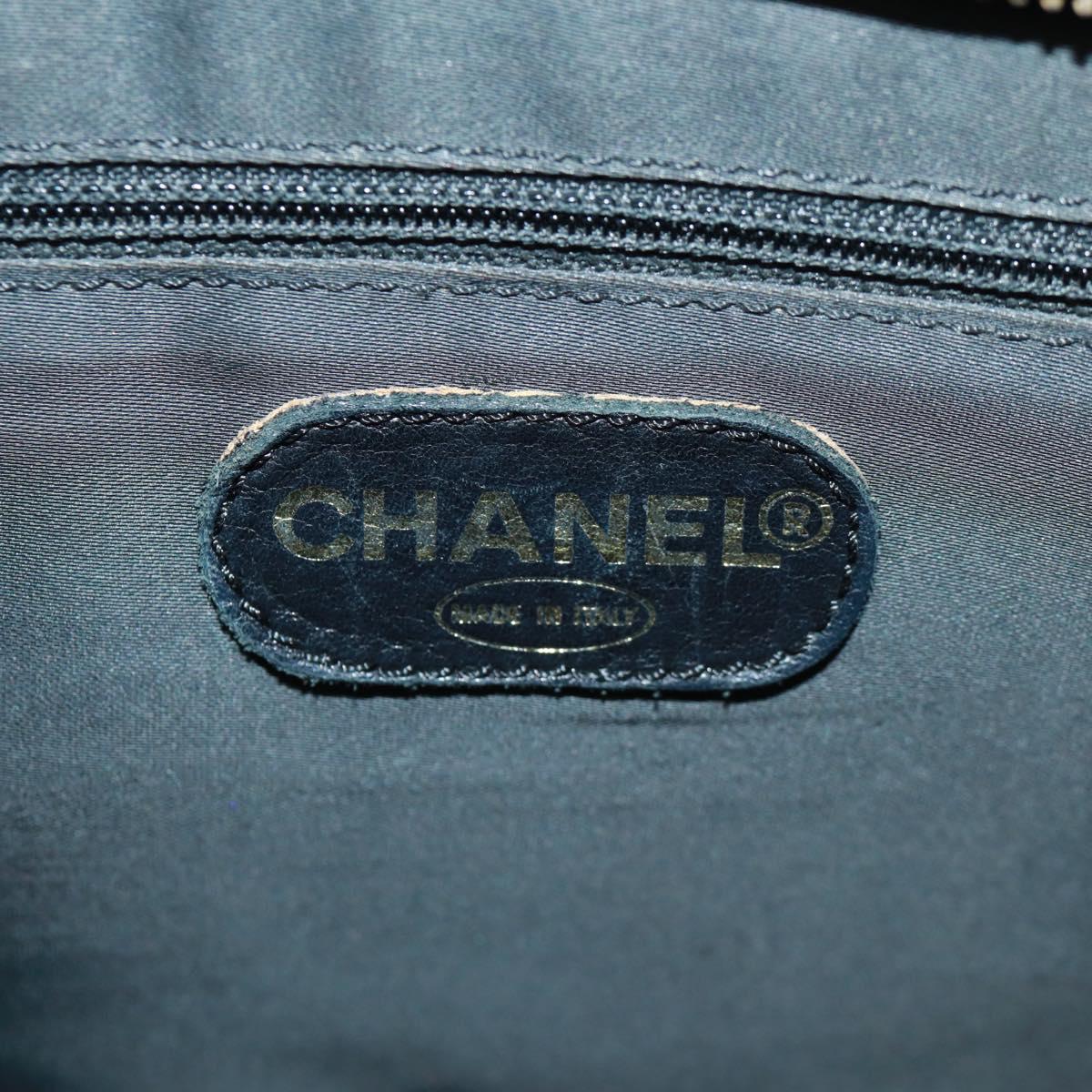 CHANEL Chain Shoulder Bag Caviar Skin Black Gold CC Auth 165539V