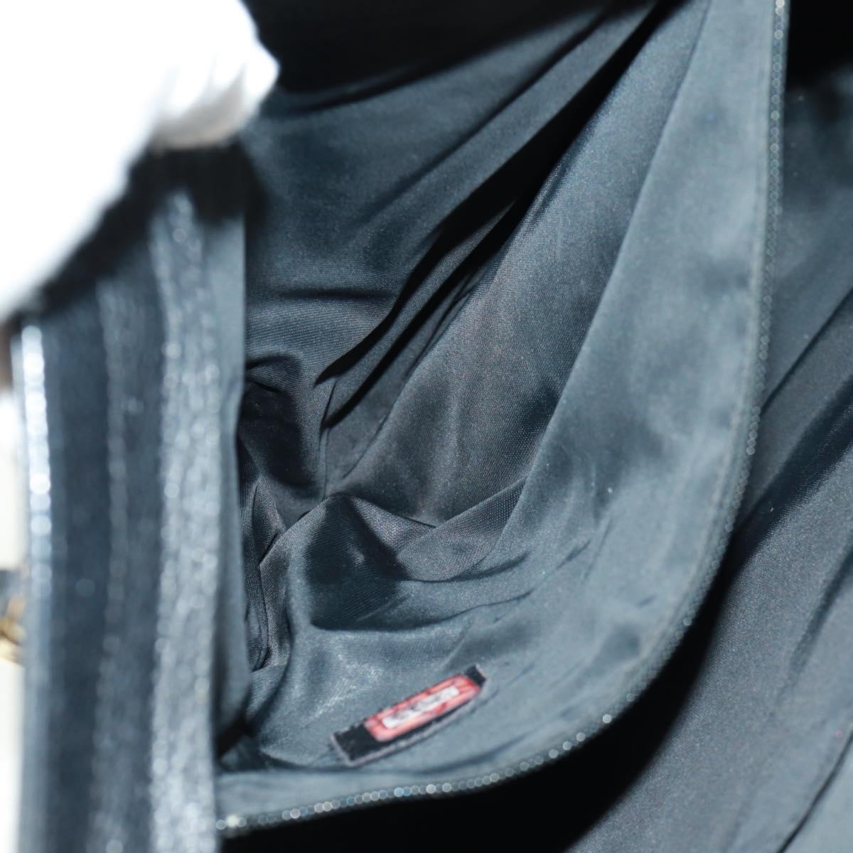 CHANEL Chain Shoulder Bag Caviar Skin Black Gold CC Auth 165539V